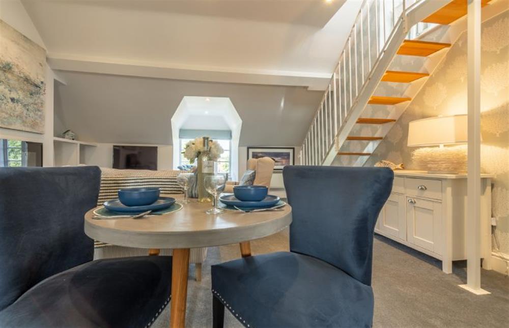 Second Floor: A cosy dining area for two at 6 Monteagle House, Wells-next-the-Sea