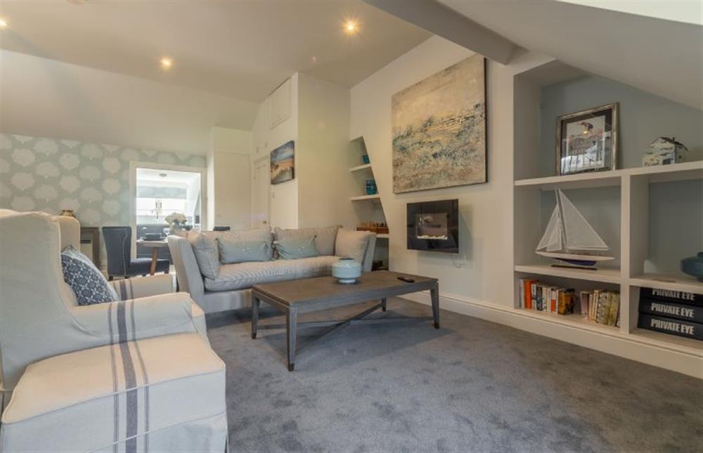 Second Floor: A relaxing seating area with library at 6 Monteagle House, Wells-next-the-Sea