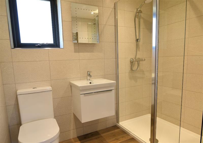 The bathroom at 6 Pinewood Retreat, Rousdon near Lyme Regis