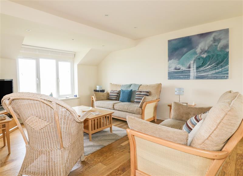 The living room at 6 The Watermark, Porth