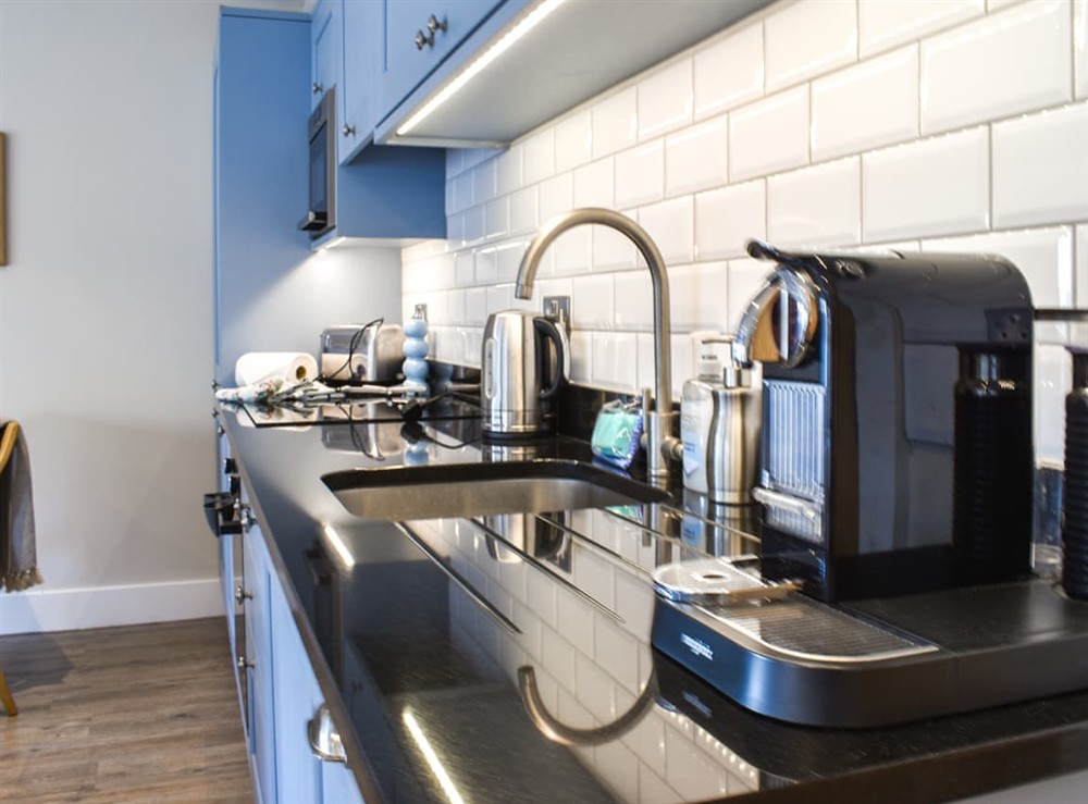 Kitchen area at 60B in Salcombe, Devon