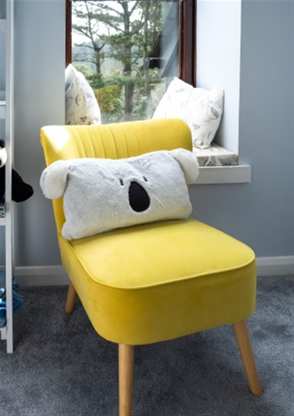We love this cute koala cushion in the bunk room. at 62 Lower Maen Cottage in Maenporth