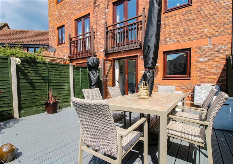 Enjoy a glass of wine on the patio at 63 Severn Street, Bridgnorth