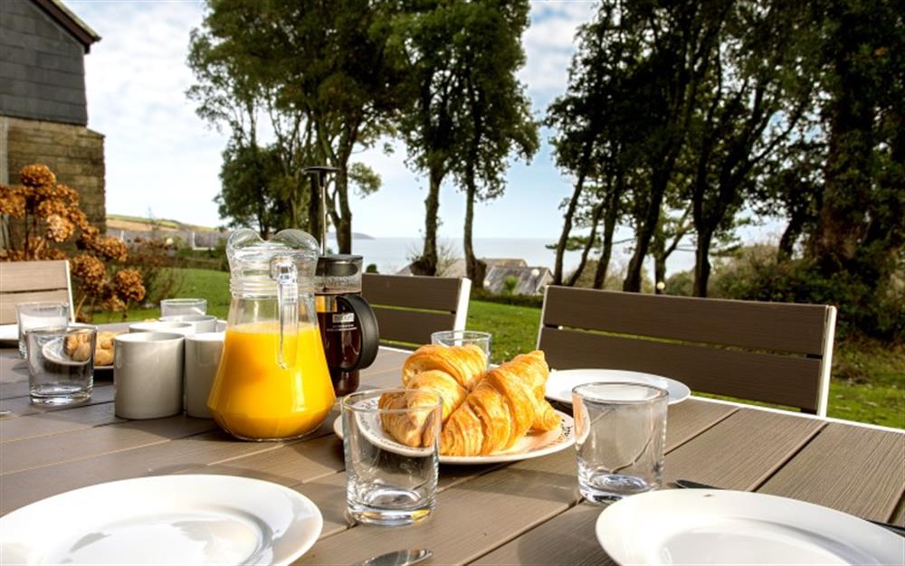 Breakfast al fresco With that view, who wouldnt! at 67 Lower Maen Cottage in Maenporth