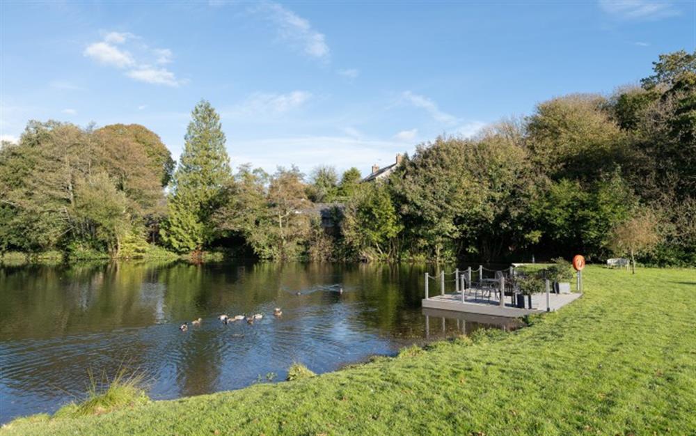 The lake within the stunning grounds of the Fallapit Estate at 7 Dufour in East Allington