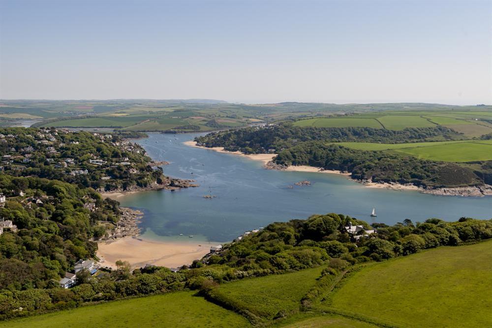 An aerial image of beautiful Salcombe