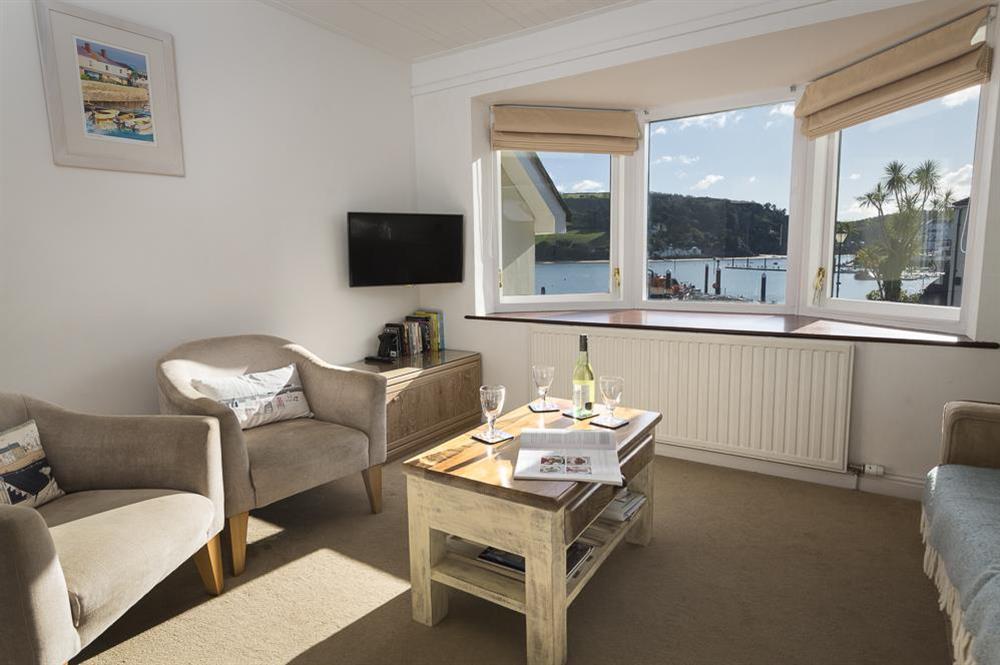 Cosy living area with a large picture window at 7 Island Quay in , Salcombe