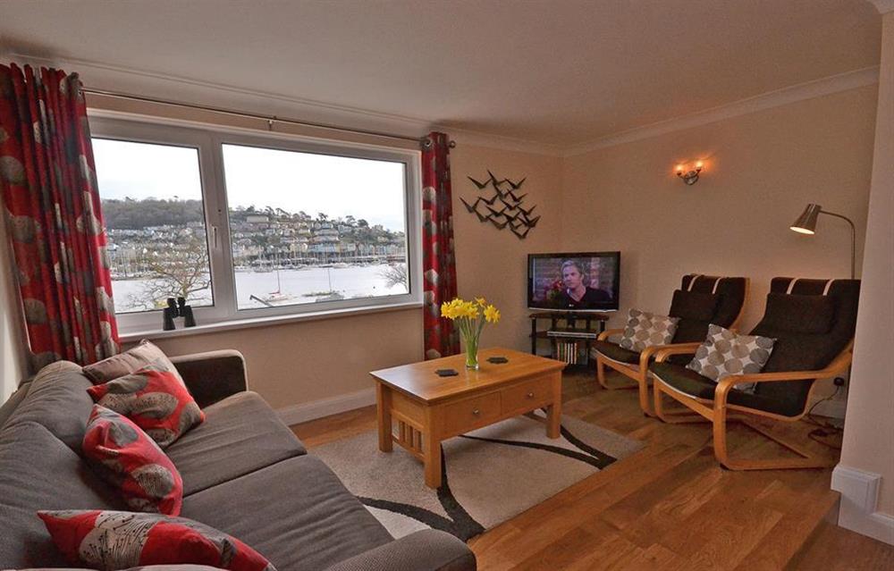 The raised lounge area at 7 Mayflower Court, Dartmouth