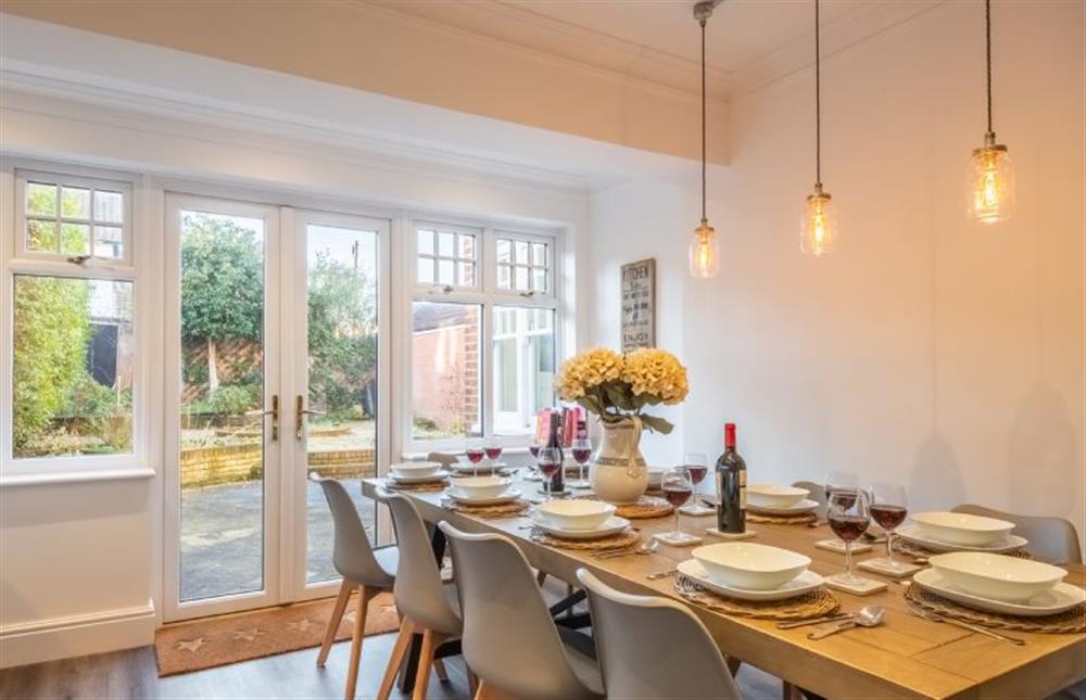 Ground floor: Kitchen/ dining room with french doors to the garden at 7 Montague Road, Sheringham