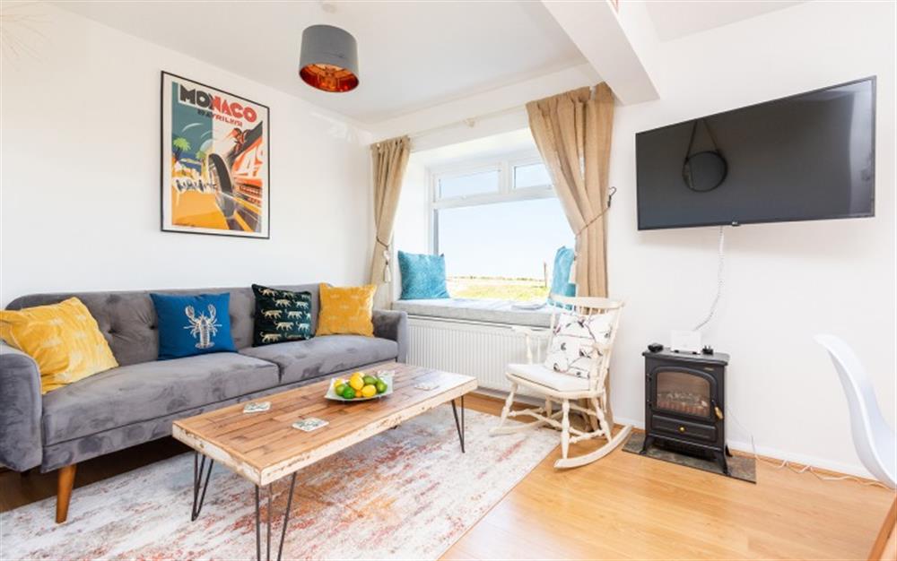 Stylish and pretty lounge at 7 Moor Farm Cottages in East Portlemouth