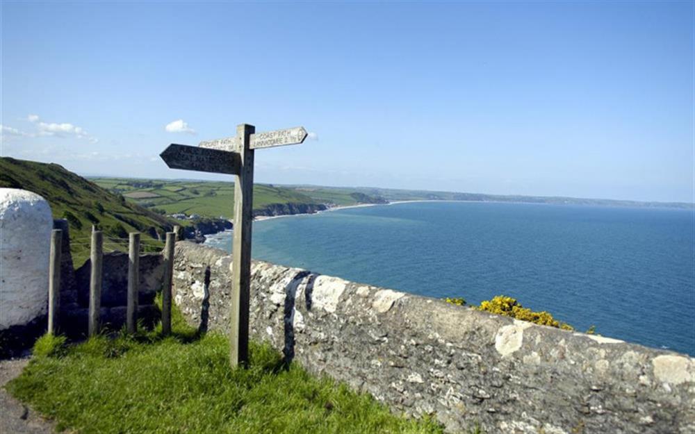 The stunning scenery of the South West Coast Path is nearby.