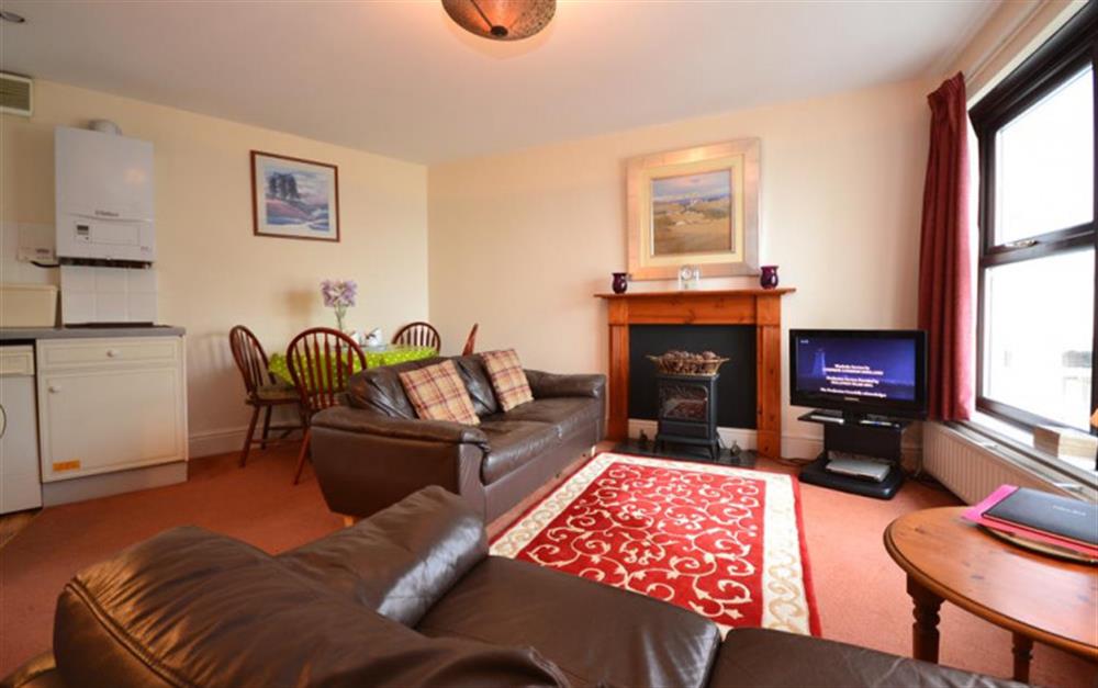 The comfortable open plan living room at 7 Rock Towers in Looe