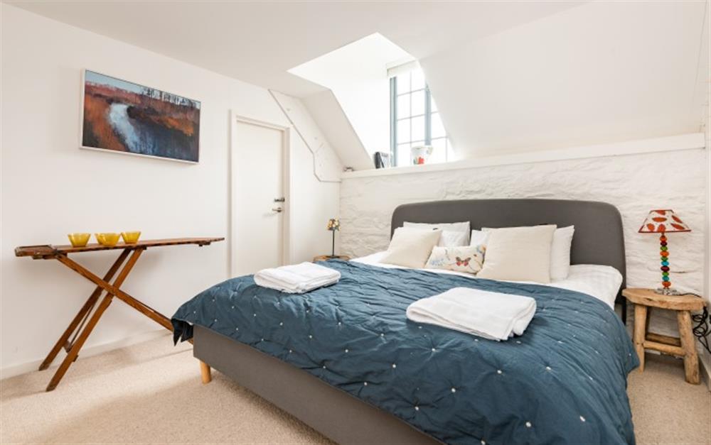 Master bedroom with super king size bed. at 7 Staverton Mill in Totnes