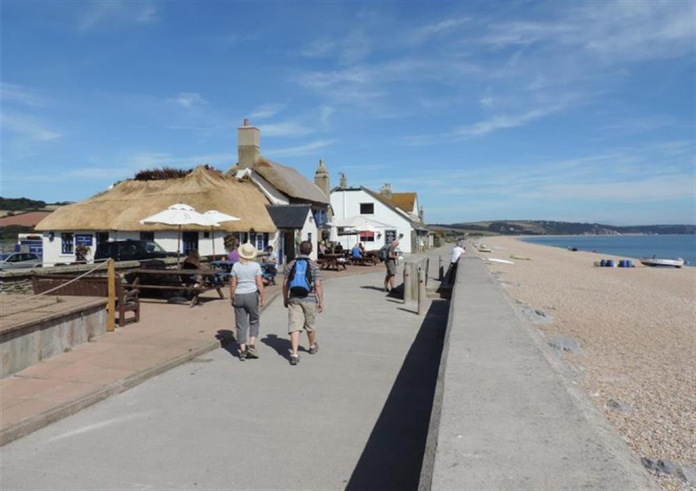 A short stroll along the seafront to the famous Start Bay Inn and the next door restaurant the Boat House. at 8 at The Beach in Torcross