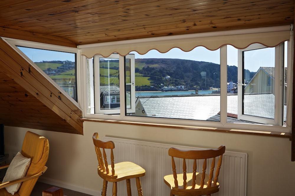 Looking towards the estuary from the lounge at 8 Church Street in , Salcombe