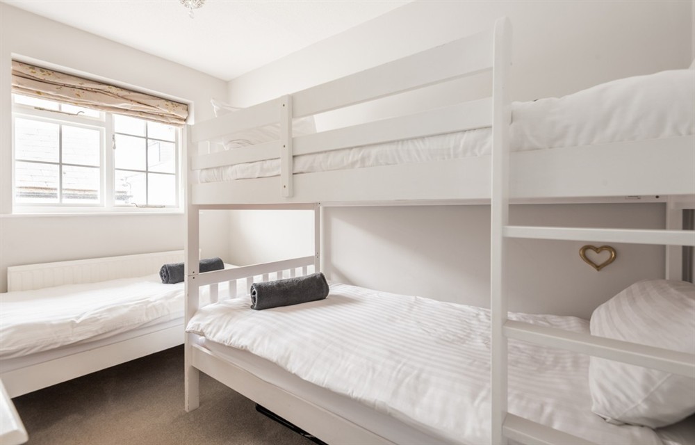 One of the bedrooms at 8 Kings Cottages in Salcombe