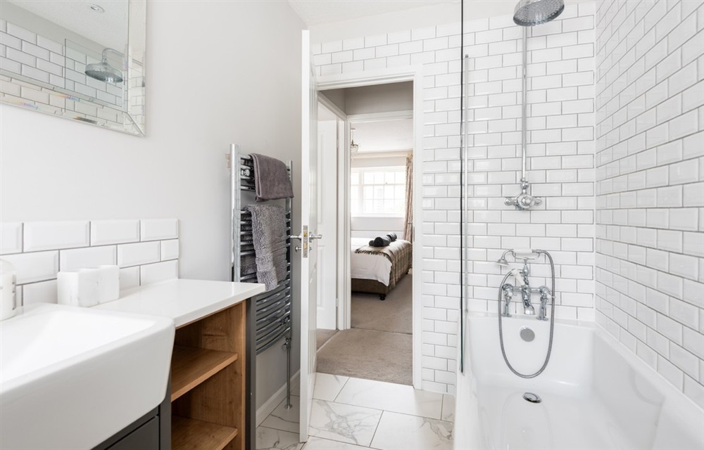 This is the bathroom at 8 Kings Cottages in Salcombe