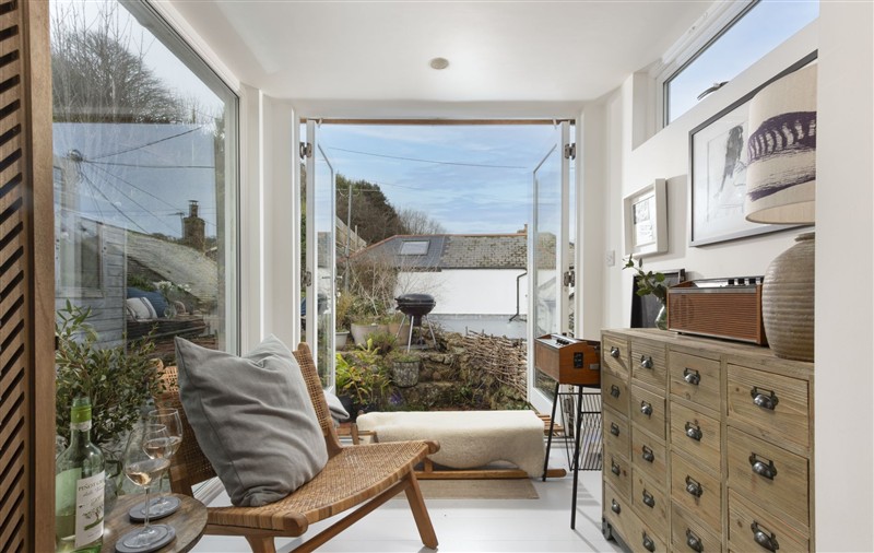 The living room at 8 Millpool, Cornwall
