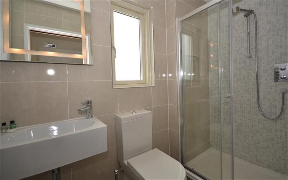 The en-suite shower room at 8 Talland in Talland Bay