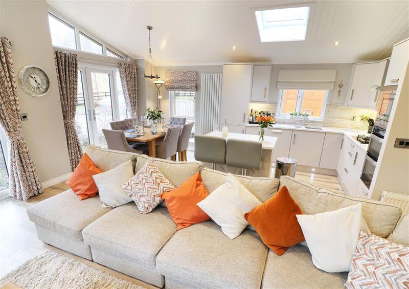 The living area at 8 Waterside Wood, White Cross Bay near Troutbeck Bridge
