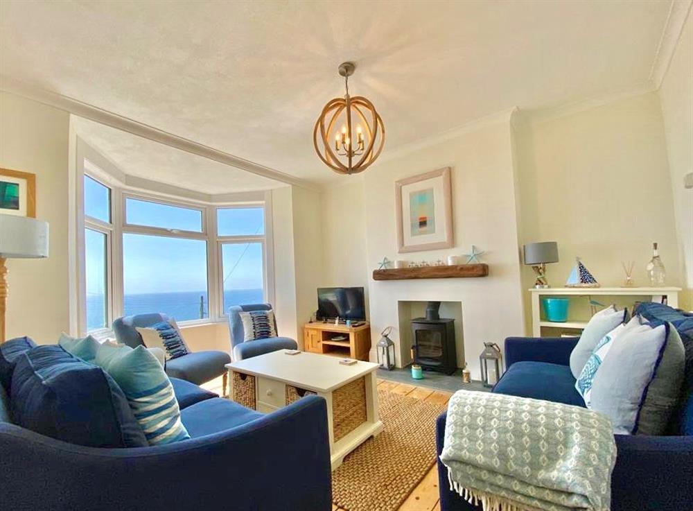83 Gills Cliff Road, Ventnor; Sitting room with views across the sea at 83 Gills Cliff Road, Isle of Wight