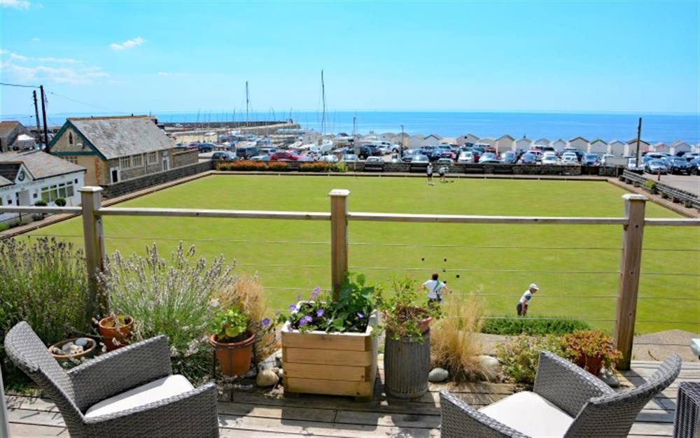 Sea views from the deck at 9 Bowling Green in Lyme Regis