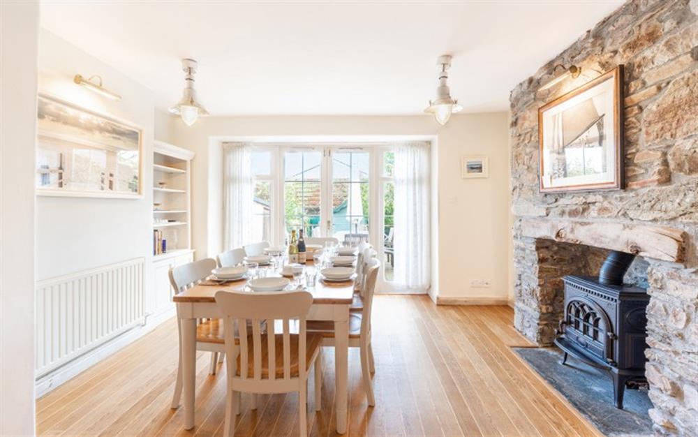 The dining area which leads to the garden at 9 Courtenay Street in Salcombe