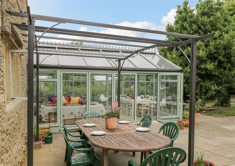 Enjoy a glass of wine on the patio at 9 Velley Hill, Gastard near Corsham
