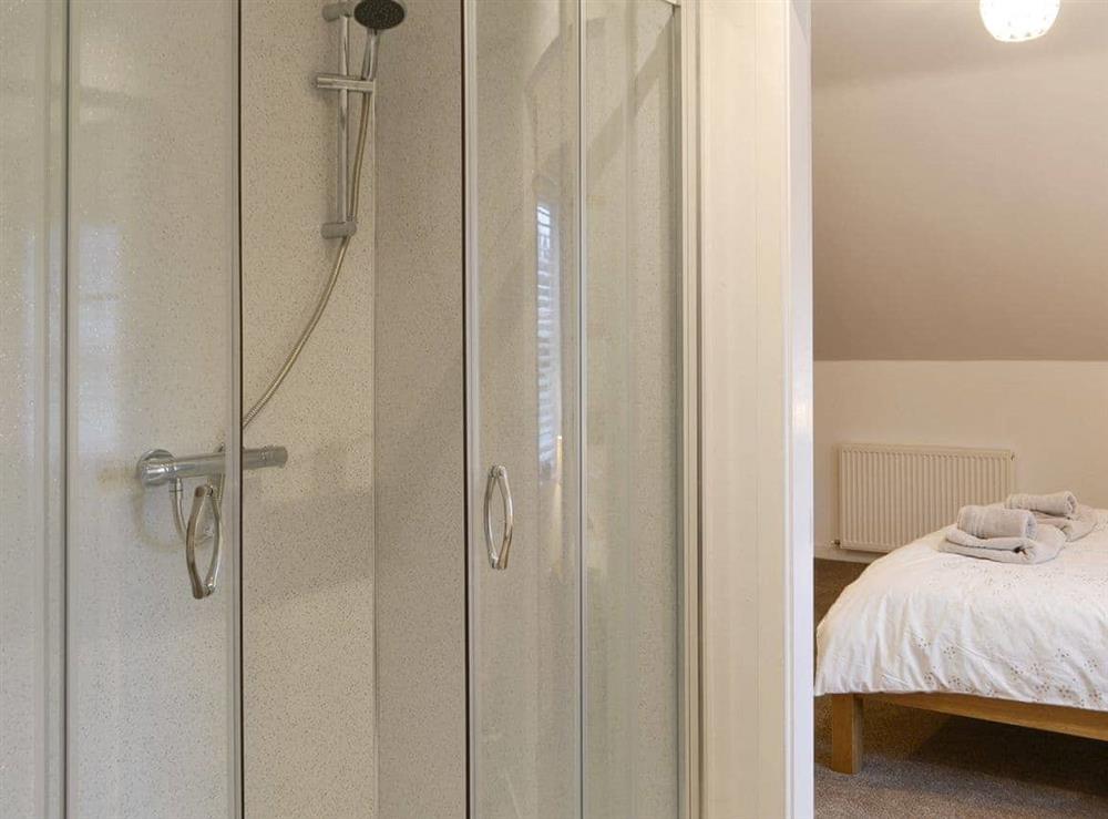 En-suite shower room at Abbey Cottage in Longhirst, near Morpeth, Northumberland