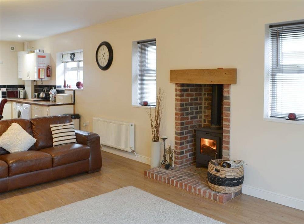 Stylish open-plan living space at Abbey Cottage in Longhirst, near Morpeth, Northumberland