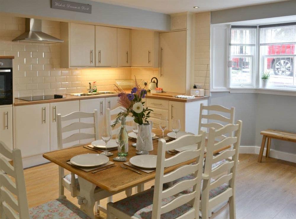 Modern fitted kitchen with all appliances at Abbeydale Town House in Whitby, North Yorkshire