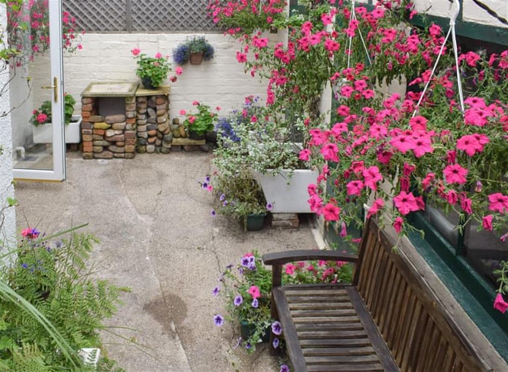 Attractive courtyard garden area at Abbie House in St Monans, Fife
