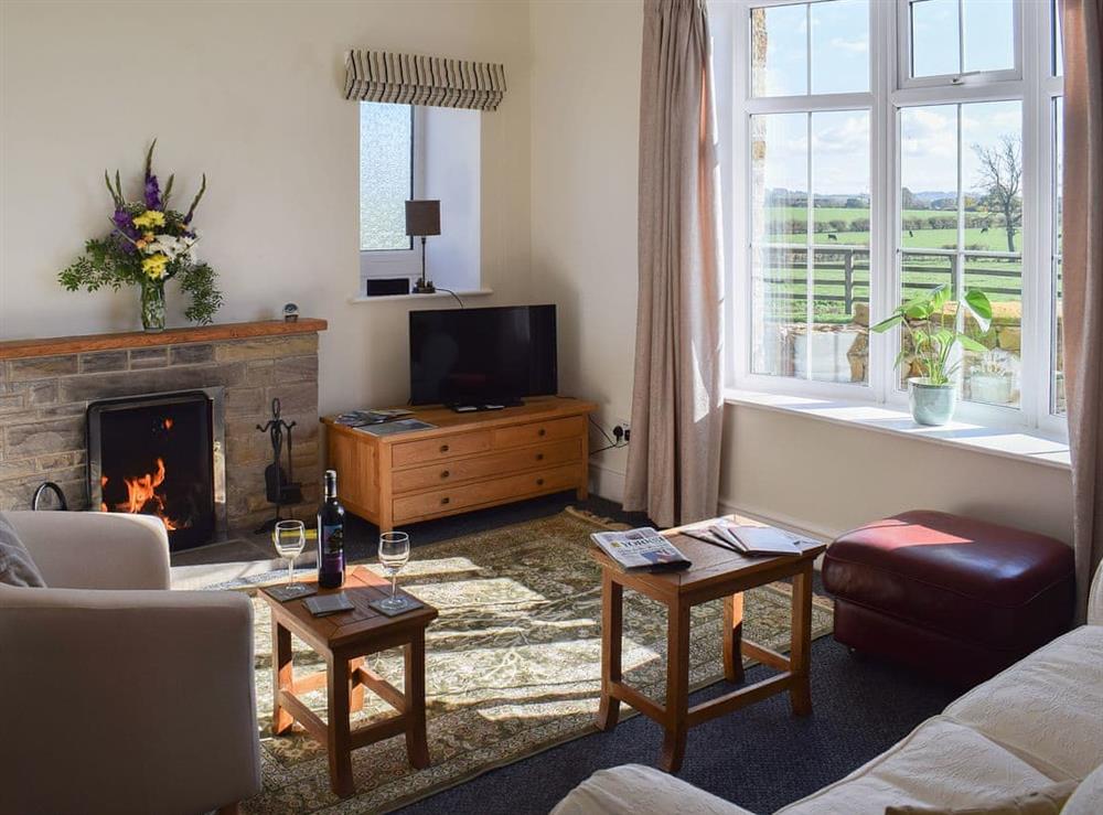 Delightful living room with fantastic views at Abbotts Close Cottage in Sutton-under-Whitestonecliffe, near Thirsk, North Yorkshire
