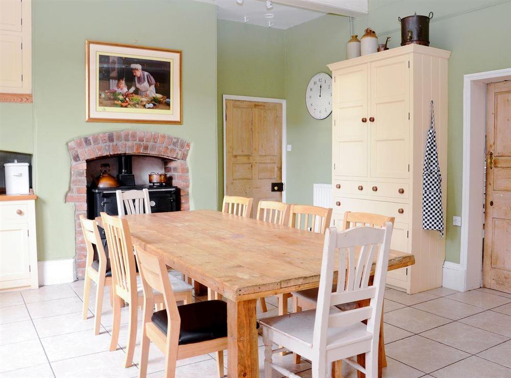 Large beamed, well-equipped, farmhouse-style kitchen at Abbotts Farm in Horbling, Nr Sleaford., Lincolnshire