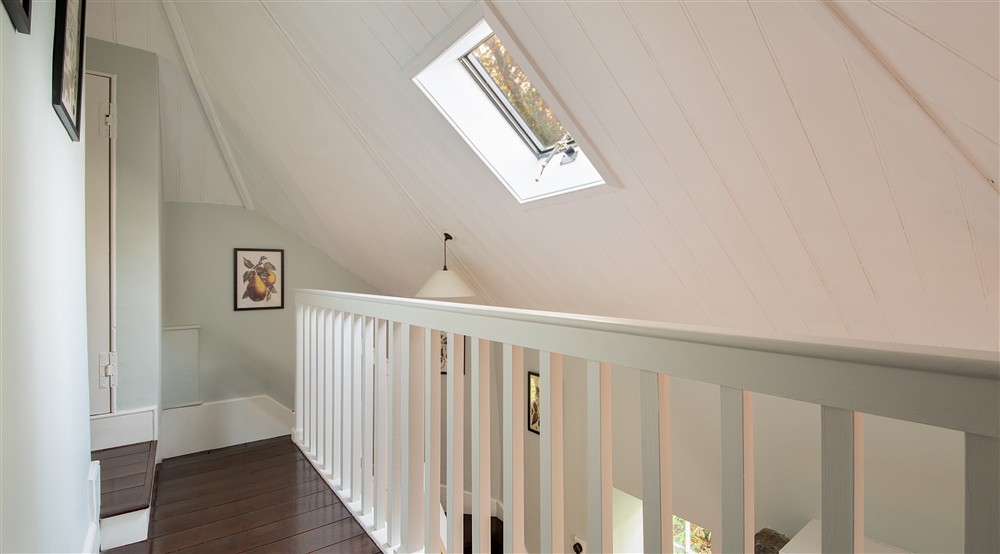 The landing on the first-floor, above the kitchen, at Abermydyr in Aberaeron, Ceredigion