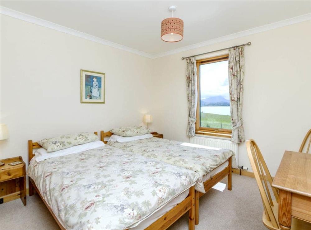 Twin bedroom with wonderful views at Ach-na-Clachan in Gairloch, Wester Ross., Ross-Shire