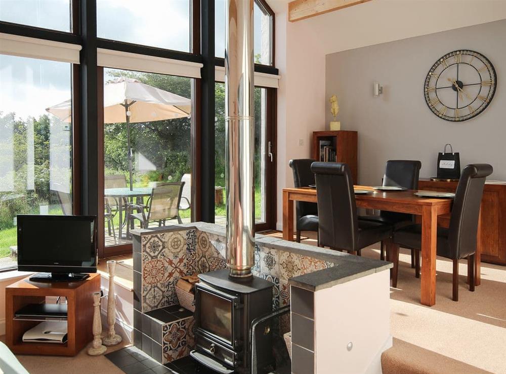 Contemporary Living/dining area with wood burner at Achabeg in Lochgilphead, Argyll