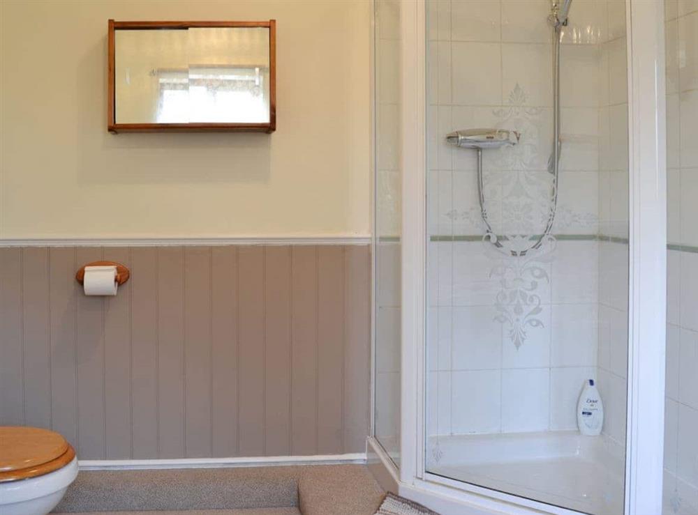 Spacious bathroom with shower cubicle at Acorn Barn in Laytham, near York, North Yorkshire