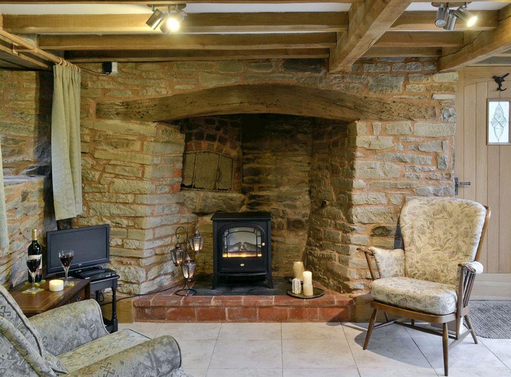 Open plan living/dining room/kitchen at Acorn Cottage in Bircher Common, near Leominster, Herefordshire