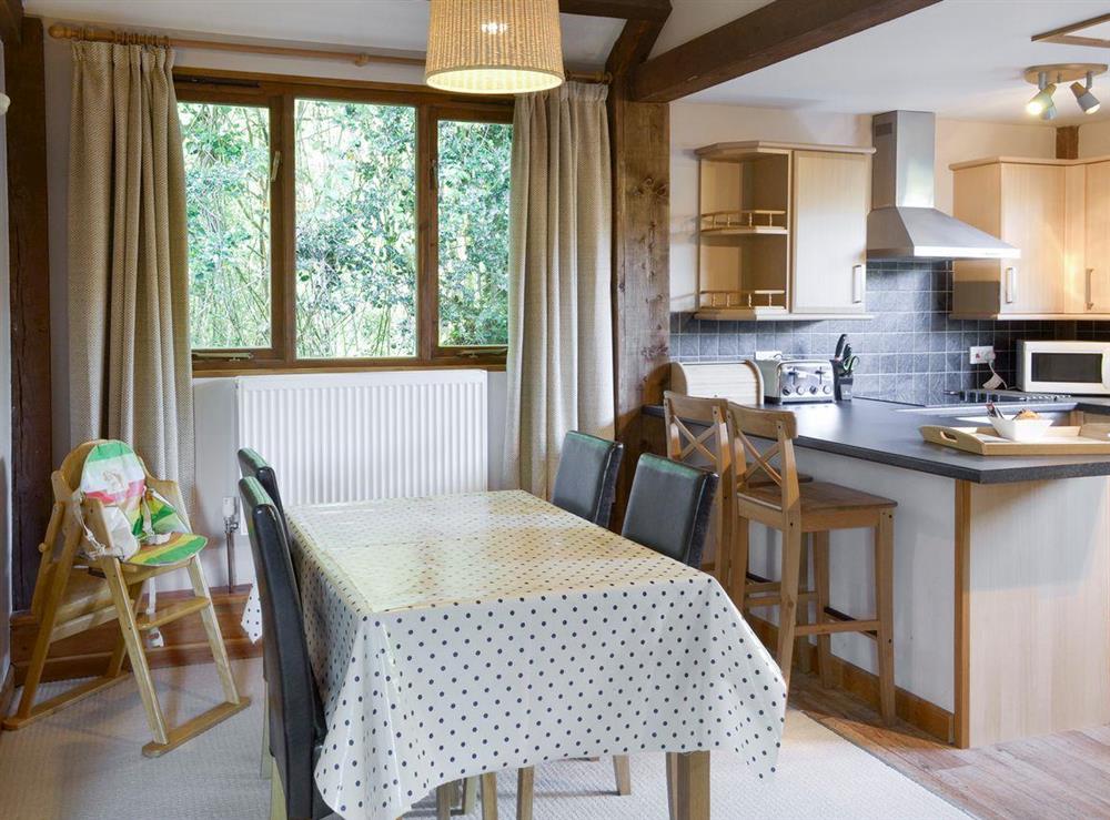 Convenient dining area at Acorn Cottage in Bovey Tracey, Devon., Great Britain