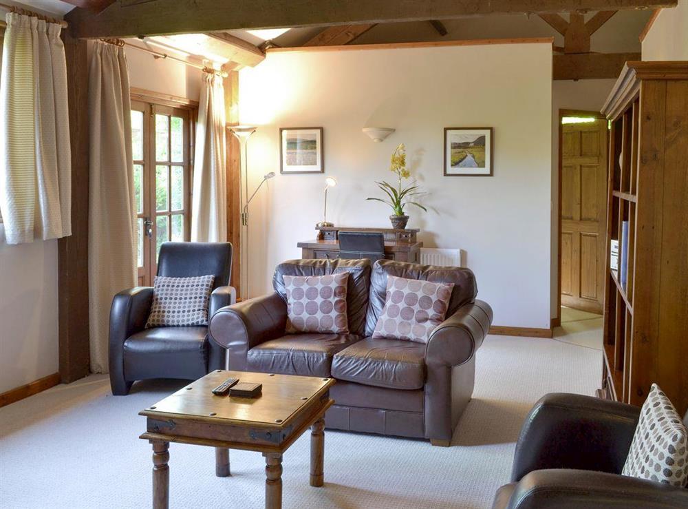 Exposed beams throughout at Acorn Cottage in Bovey Tracey, Devon., Great Britain