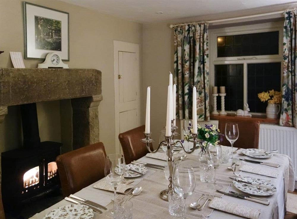 Dining room - evening at Acorn Cottage in Buxton, Derbyshire