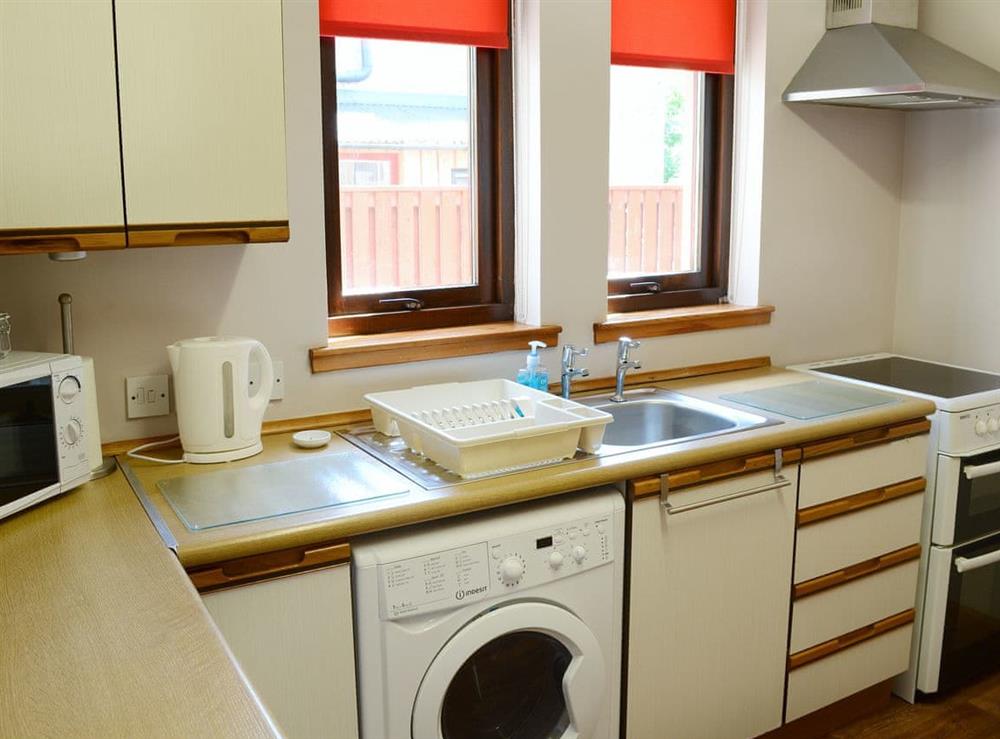 Small but well equipped kitchen at Acorn Cottage in Conon Bridge, Highlands, Ross-Shire