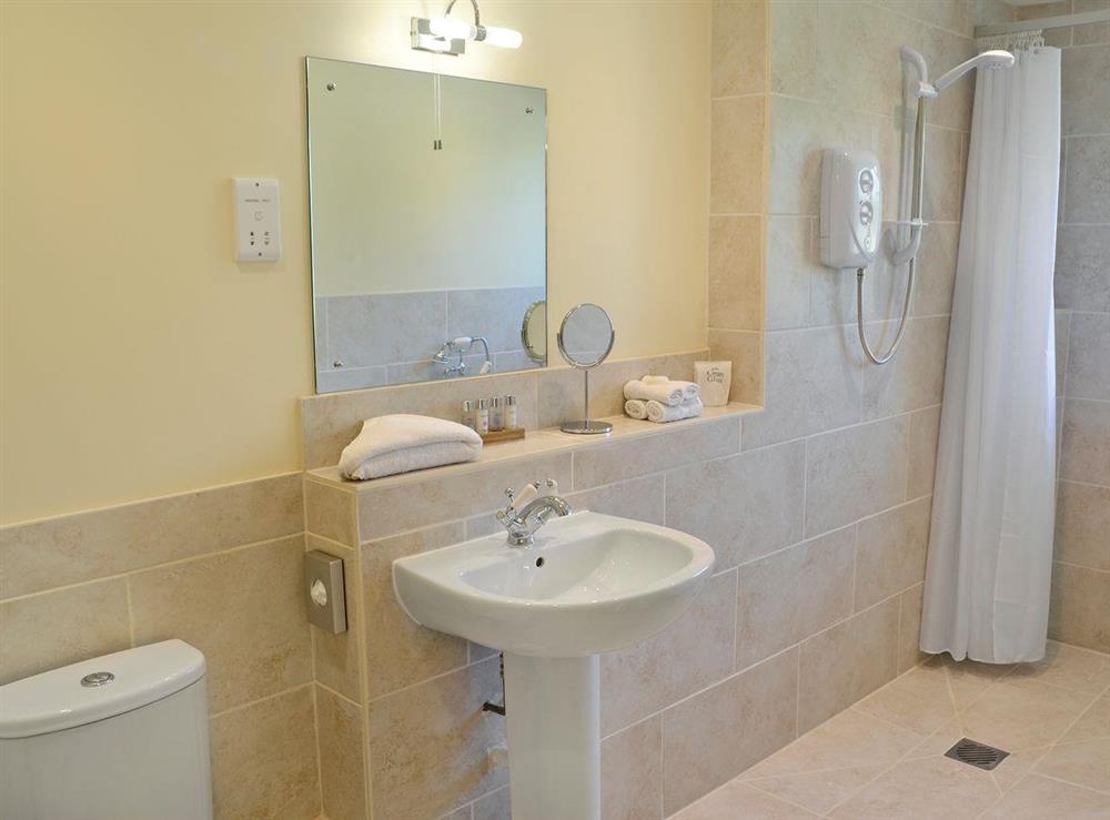 Well presented wet room at Acorn Cottage in North Perrott, near Crewkerne, Somerset