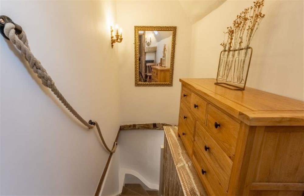 First floor: Stairs up from the ground floor at Acorn Cottage, Tattersett near Kings Lynn