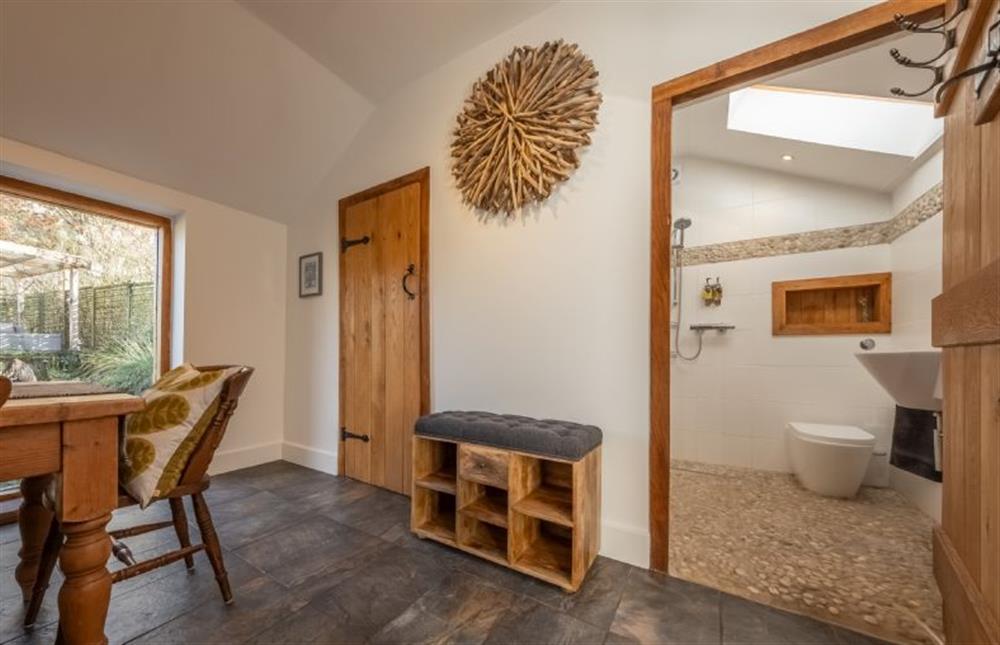 Ground floor:  Wet room shower at Acorn Cottage, Tattersett near Kings Lynn