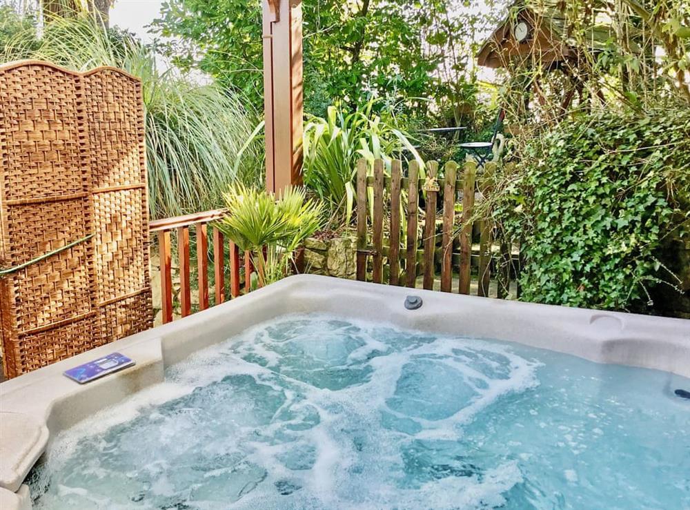 Hot tub at Acorns in Dolphin, near Holywell, North Wales Borders, Clwyd
