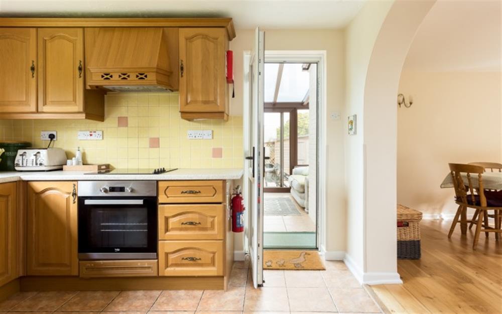 This is the kitchen at Acres Down Farm Cottage in Minstead