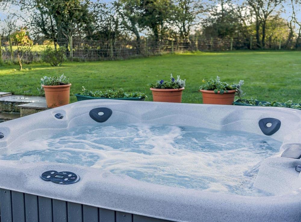 Hot tub at Adamsons Barn in Inglewhite, near Longridge, Lancashire