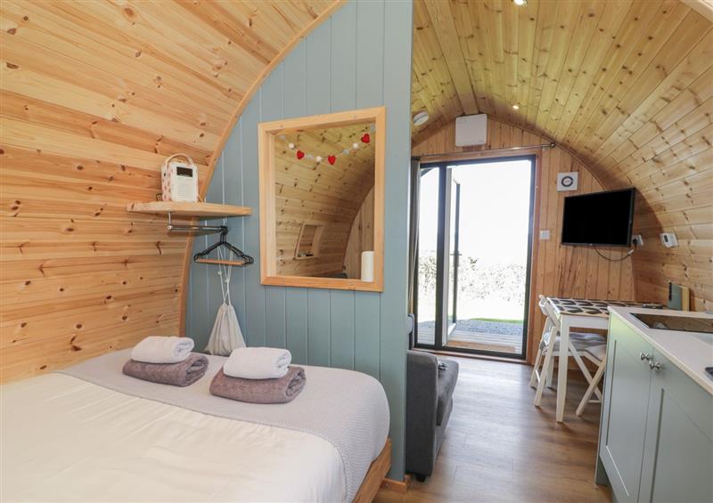 One of the bedrooms at Aderyn Pod, Pentrebeirdd near Guilsfield